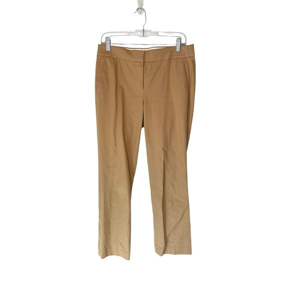 J.Crew Tan Business Office Career Cotton Blend Straight Leg Dress Pants Size 6 - Picture 1 of 10